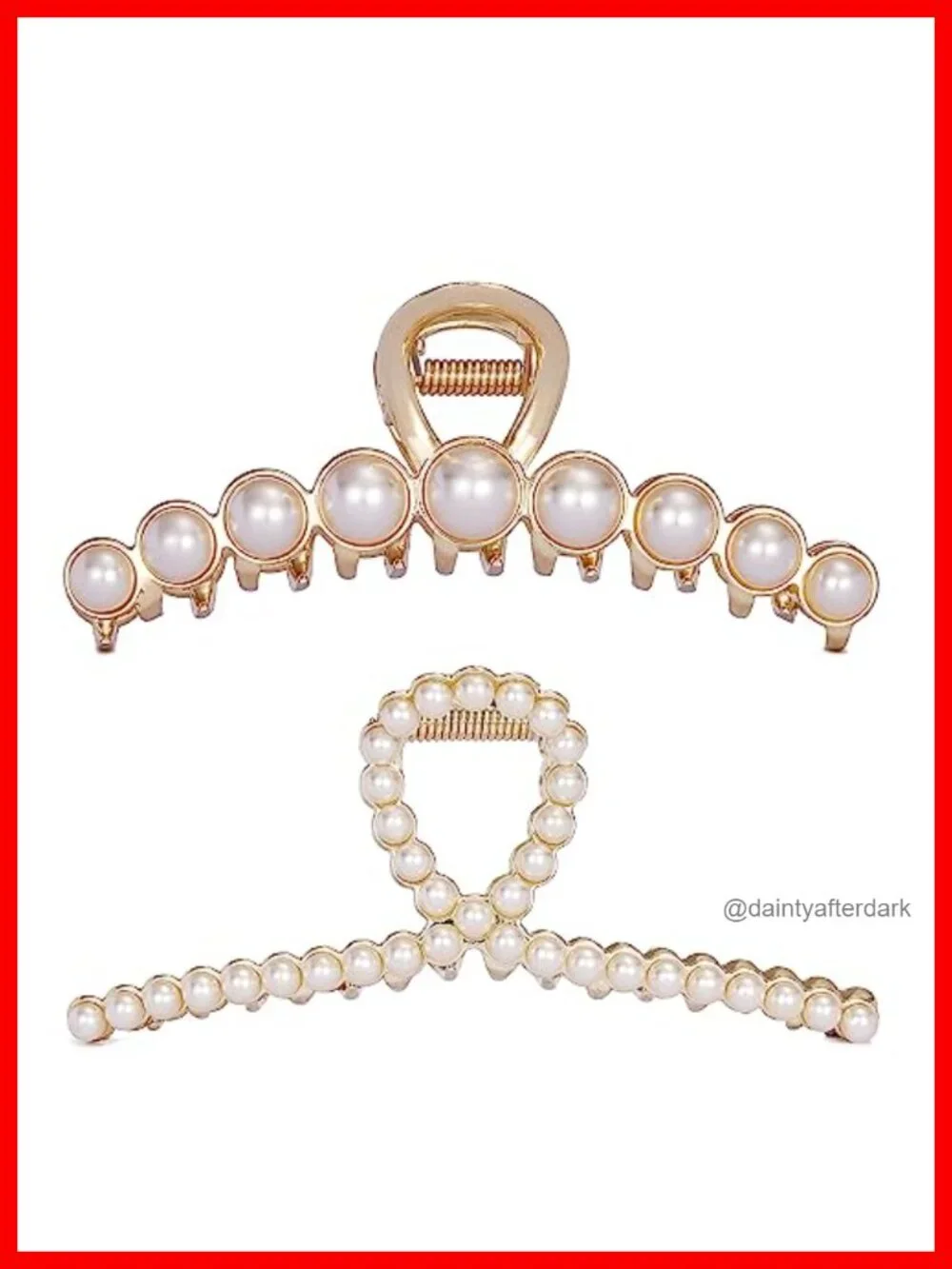 Vintage Pearl Hair Claw Clips Large Metal Alloy Hair Accessories for Women